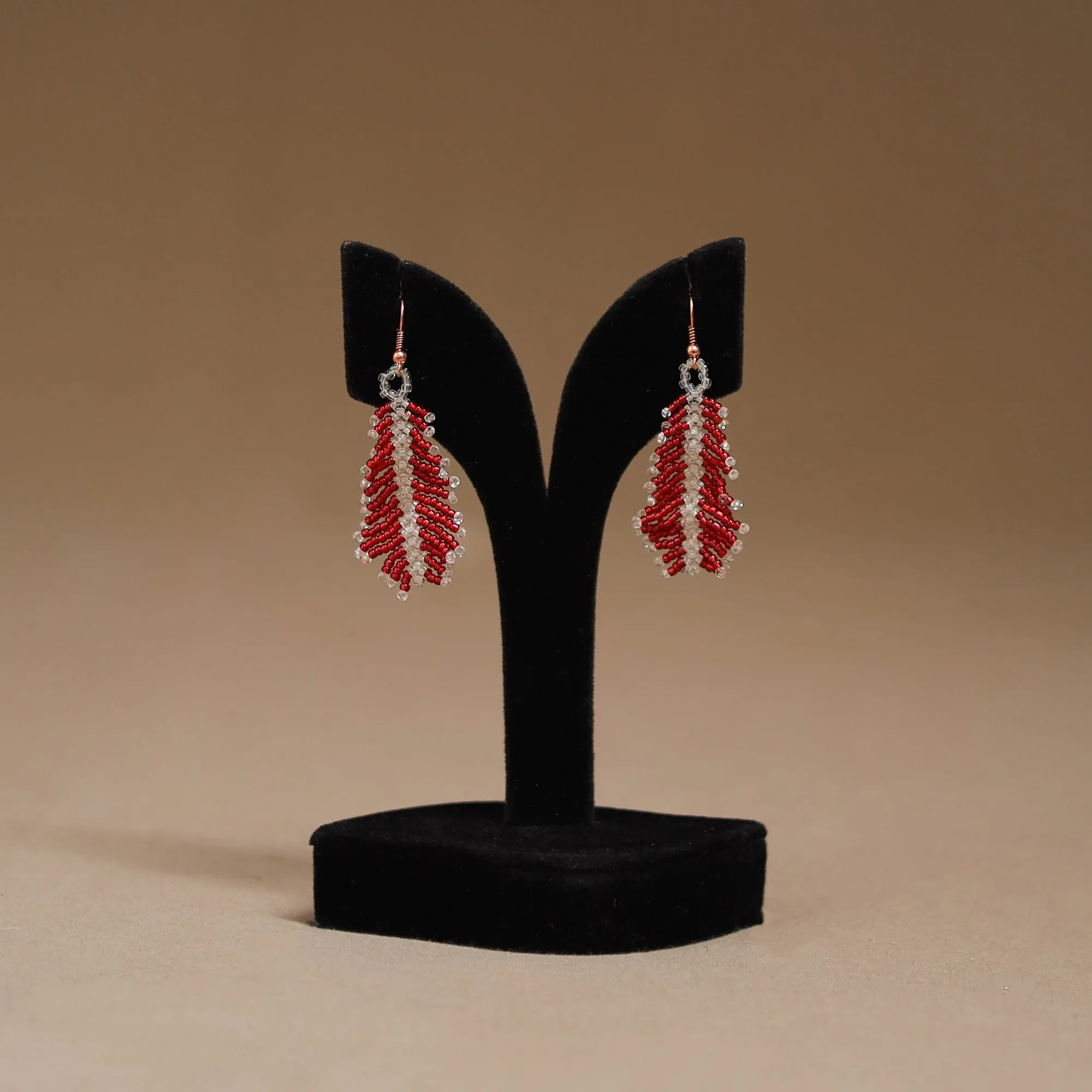 Red - Handmade Beadwork Earrings 27 sold by Itokri