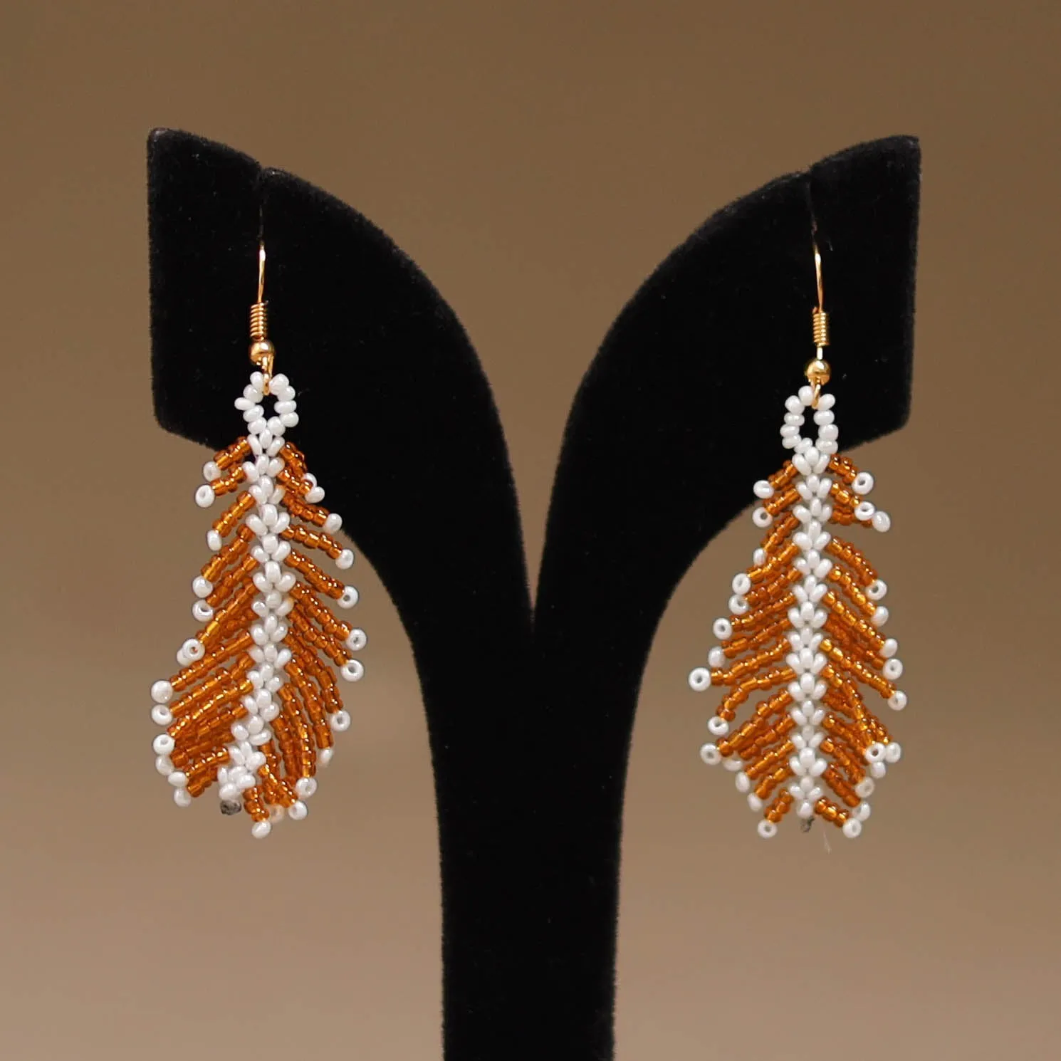 Orange - Handmade Beadwork Earrings 26 sold by Itokri product image thumbnail 2