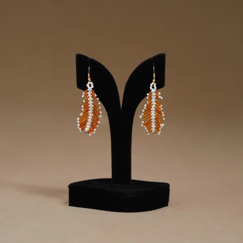 Orange - Handmade Beadwork Earrings 26 made by Itokri