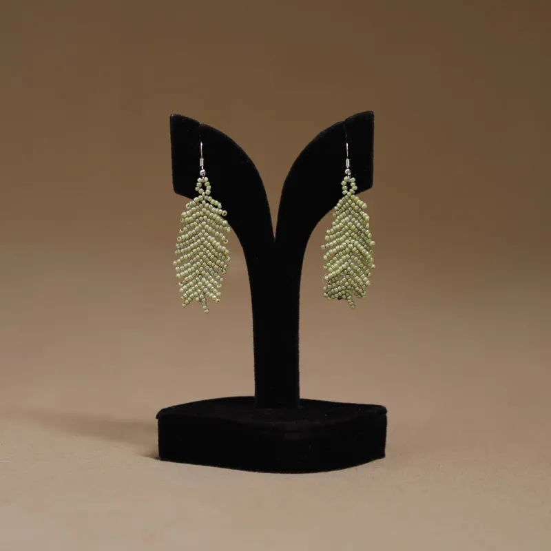Green - Handmade Beadwork Earrings 25 made by Itokri