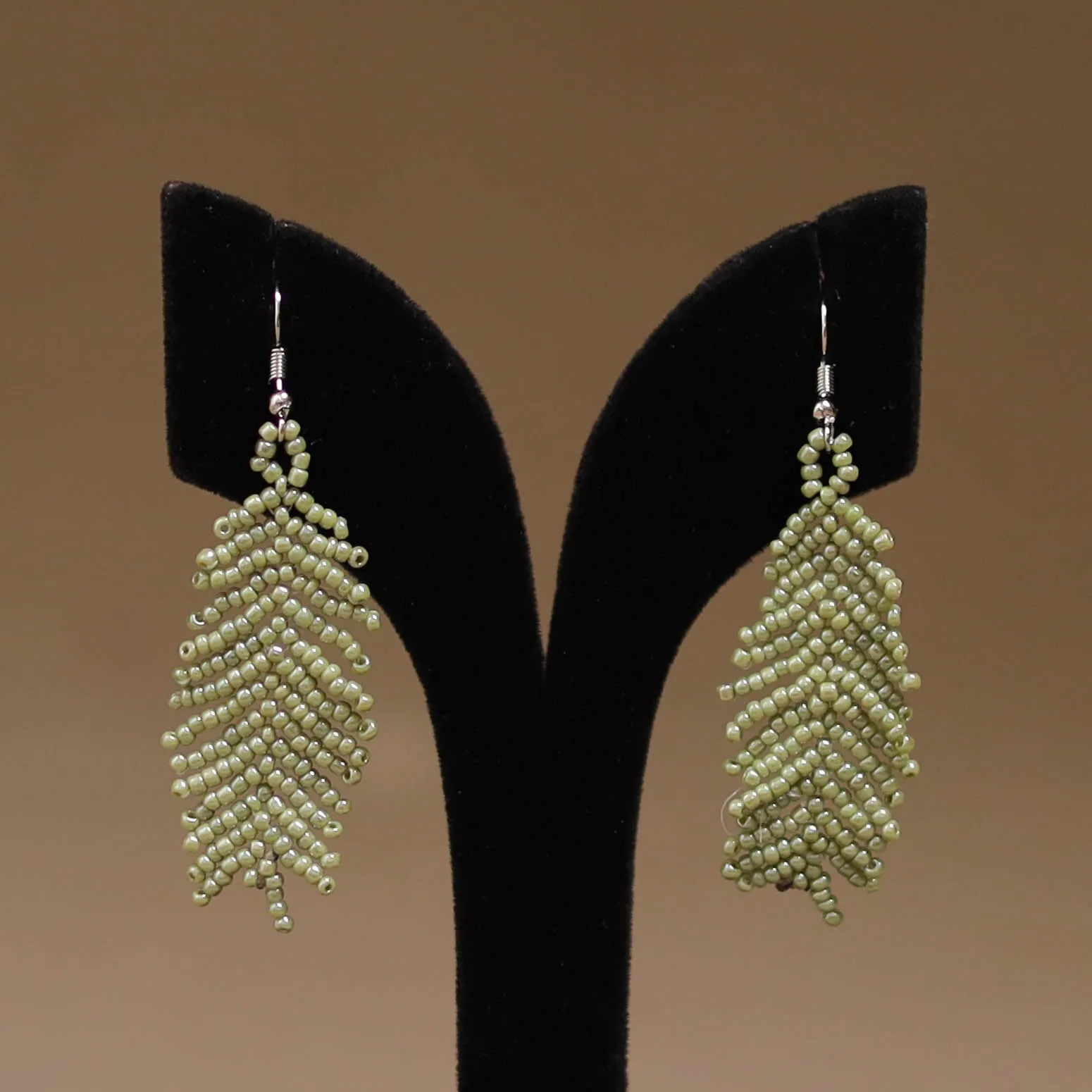 Green - Handmade Beadwork Earrings 25 sold by Itokri product image thumbnail 2