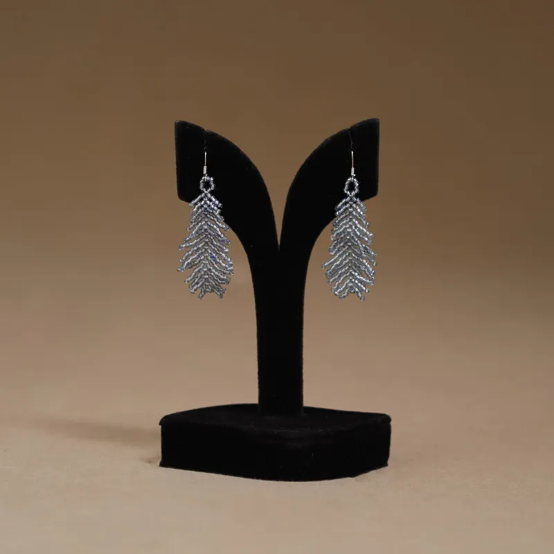 Grey - Handmade Beadwork Earrings 23 made by Itokri