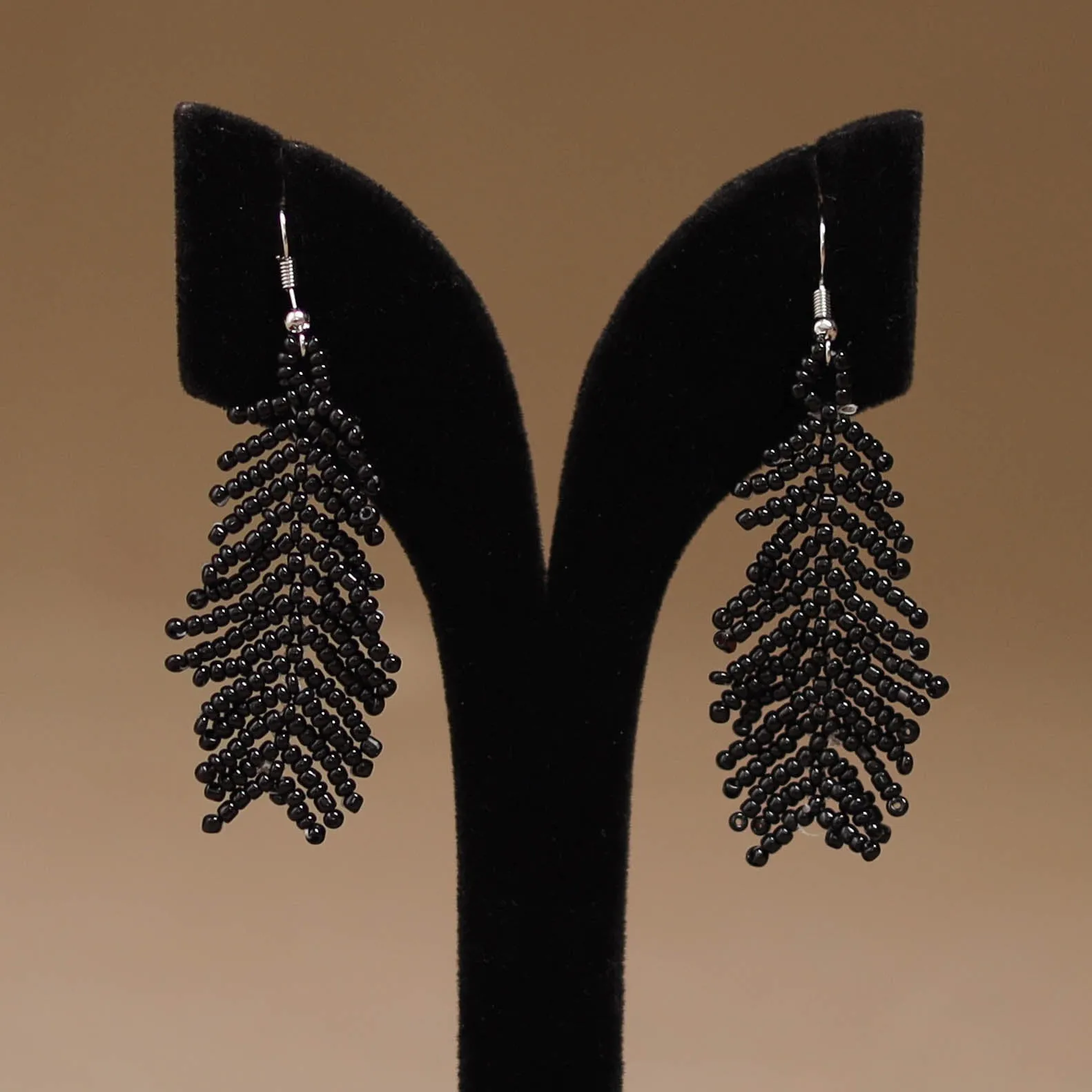 Black - Handmade Beadwork Earrings 20 sold by Itokri product image thumbnail 2