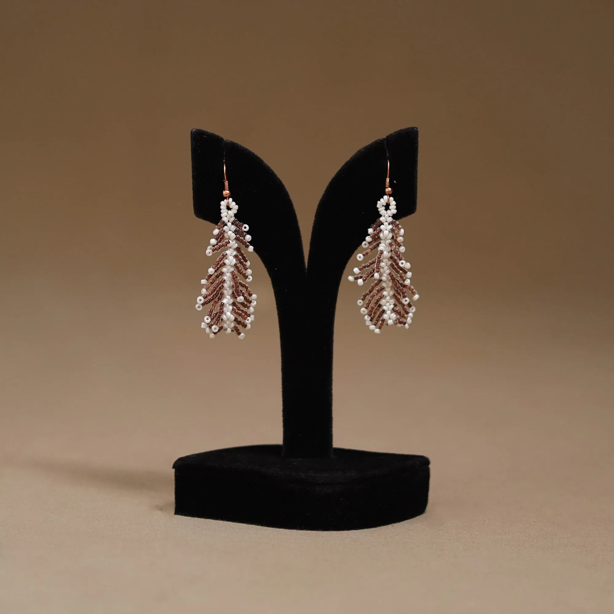 Brown - Handmade Beadwork Earrings 18 sold by Itokri