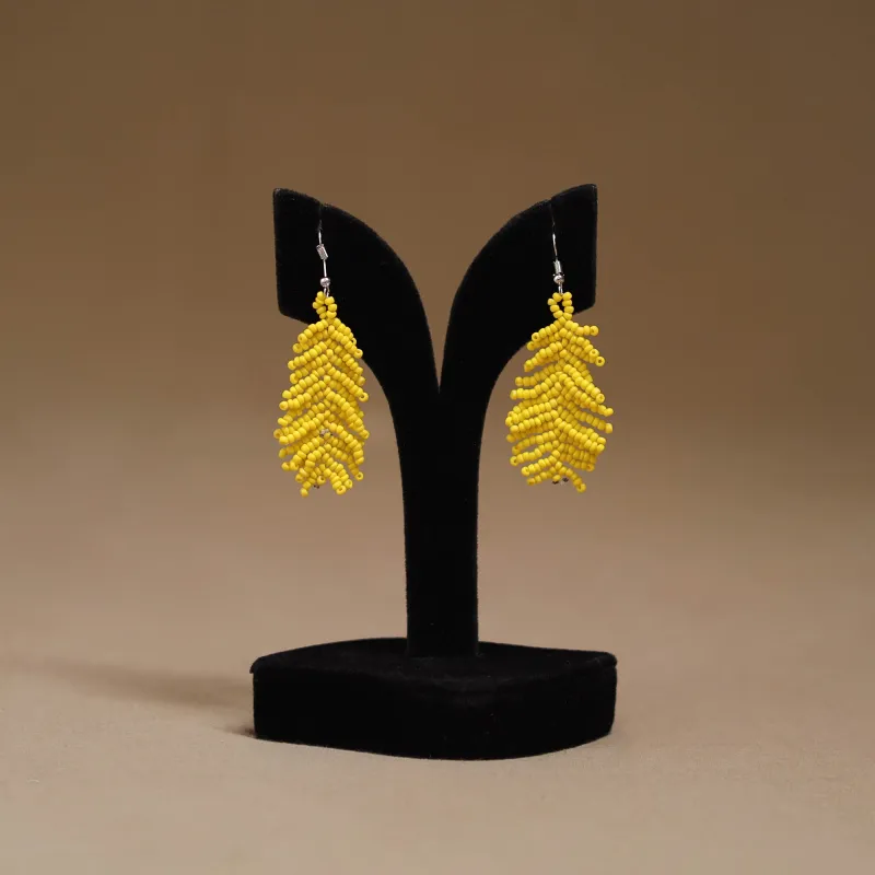 Yellow - Handmade Beadwork Earrings 13 made by Itokri