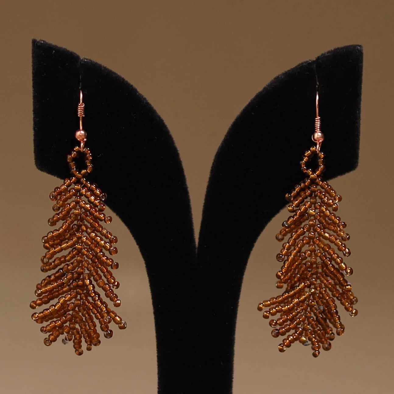 Brown - Handmade Beadwork Earrings 11 sold by Itokri product image thumbnail 2