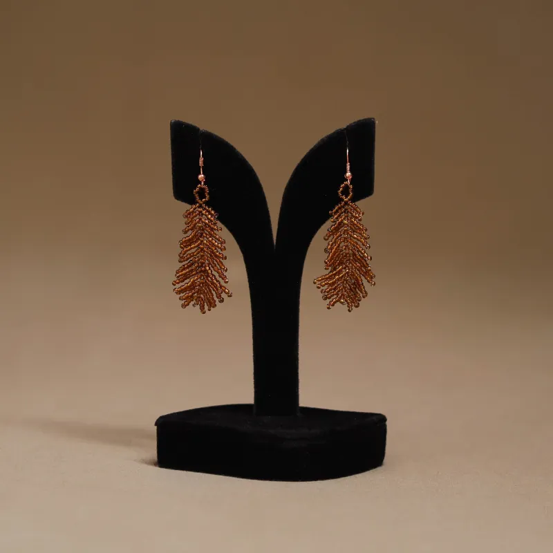 Brown - Handmade Beadwork Earrings 11 made by Itokri