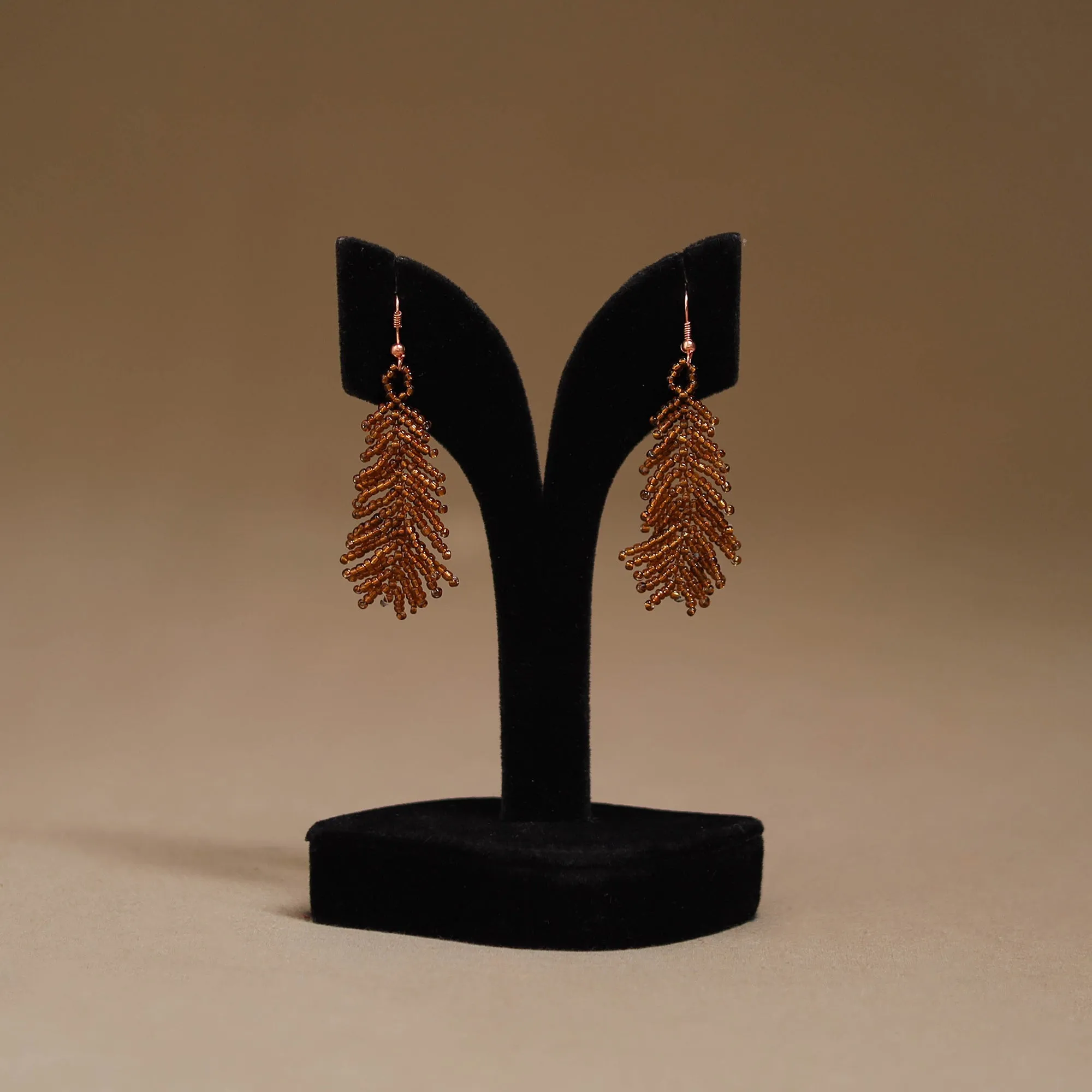 Brown - Handmade Beadwork Earrings 11 sold by Itokri