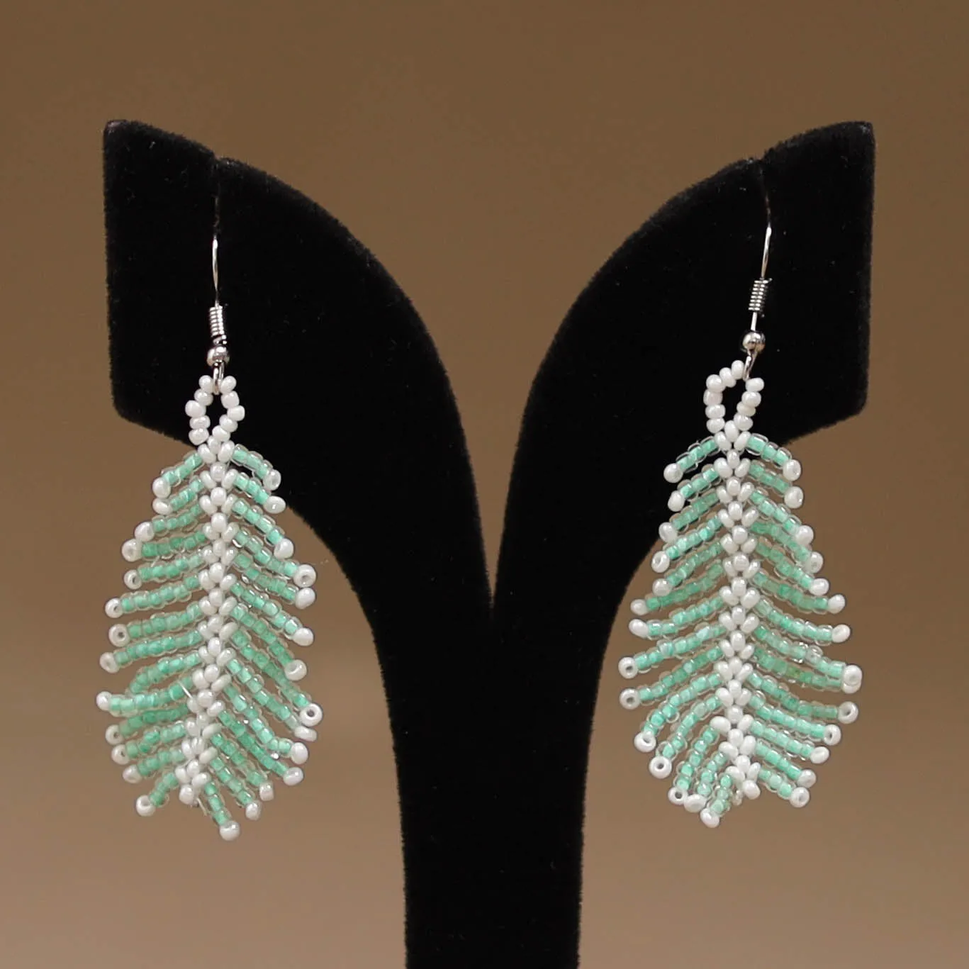 Green - Handmade Beadwork Earrings 09 sold by Itokri product image thumbnail 2