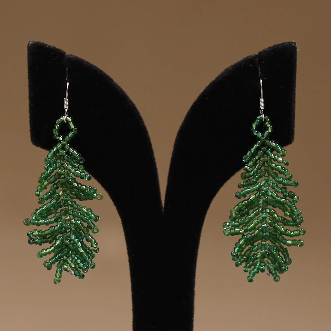 Green - Handmade Beadwork Earrings 08 sold by Itokri product image thumbnail 2