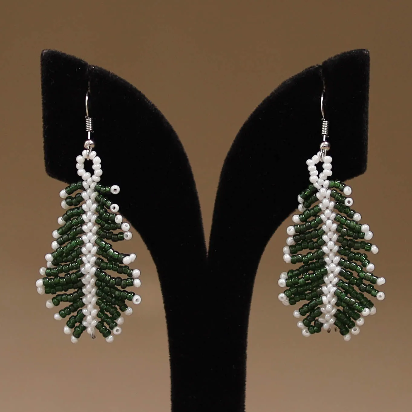 Green - Handmade Beadwork Earrings 06 sold by Itokri product image thumbnail 2