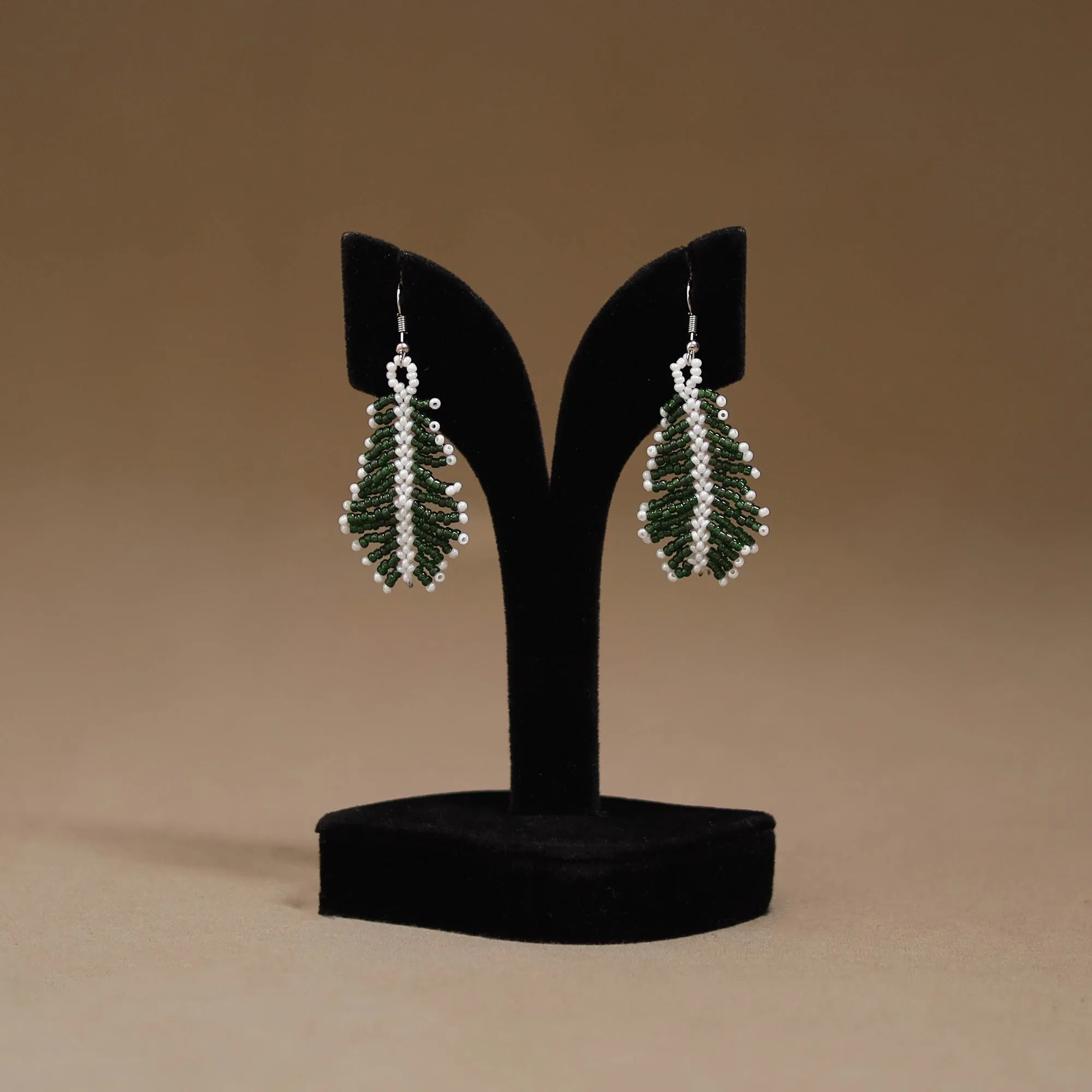 Green - Handmade Beadwork Earrings 06 sold by Itokri