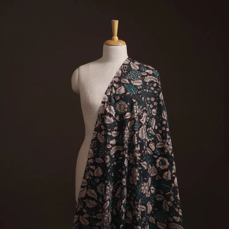 Black - Kalamkari Printed Cotton Fabric 11 made by Itokri