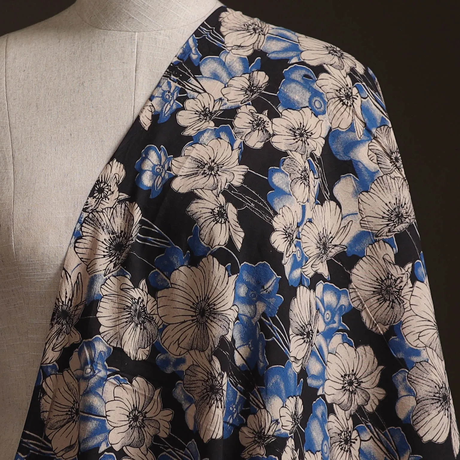 Blue - Kalamkari Printed Cotton Fabric 04 sold by Itokri product image thumbnail 2