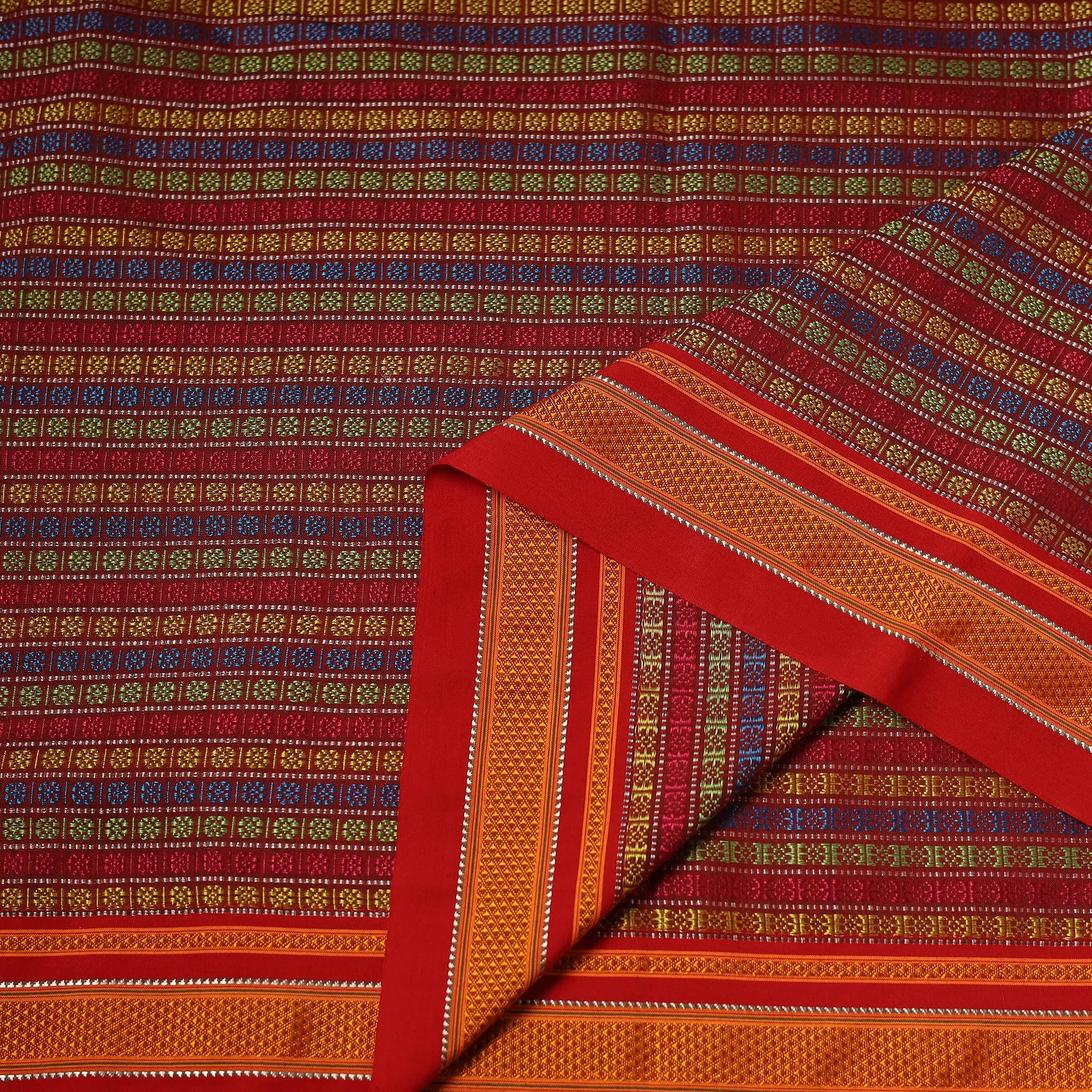 Red - Khun Weave Silk Cotton Fabric 06 sold by Itokri product image thumbnail 3