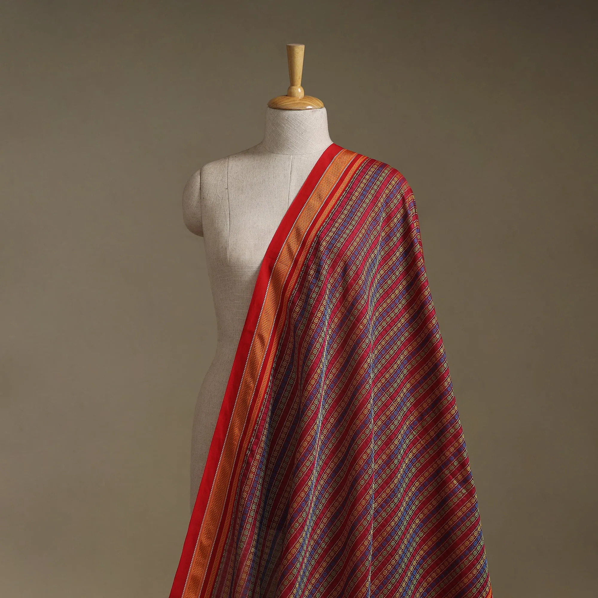 Red - Khun Weave Silk Cotton Fabric 06 sold by Itokri