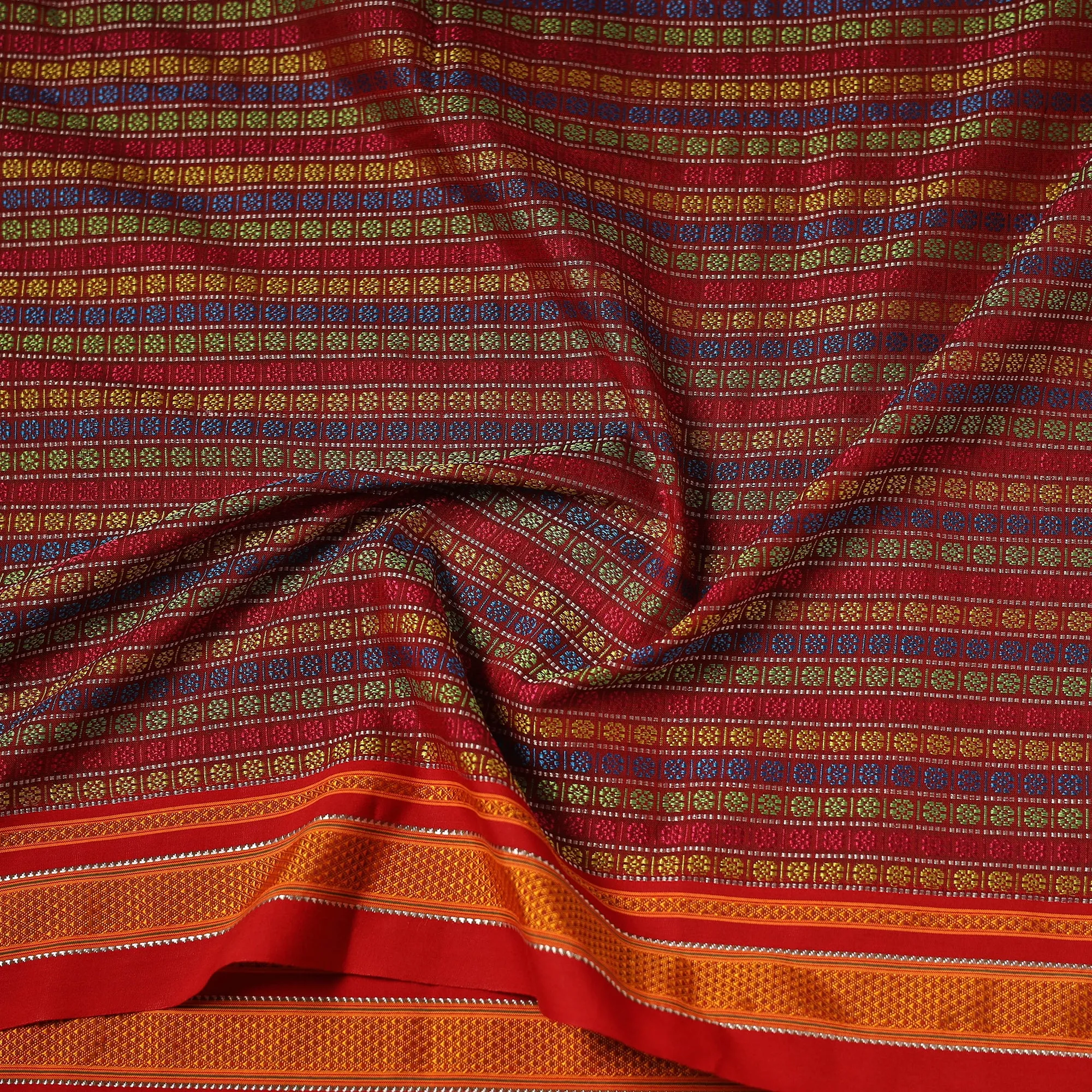 Red - Khun Weave Silk Cotton Fabric 06 sold by Itokri product image thumbnail 4