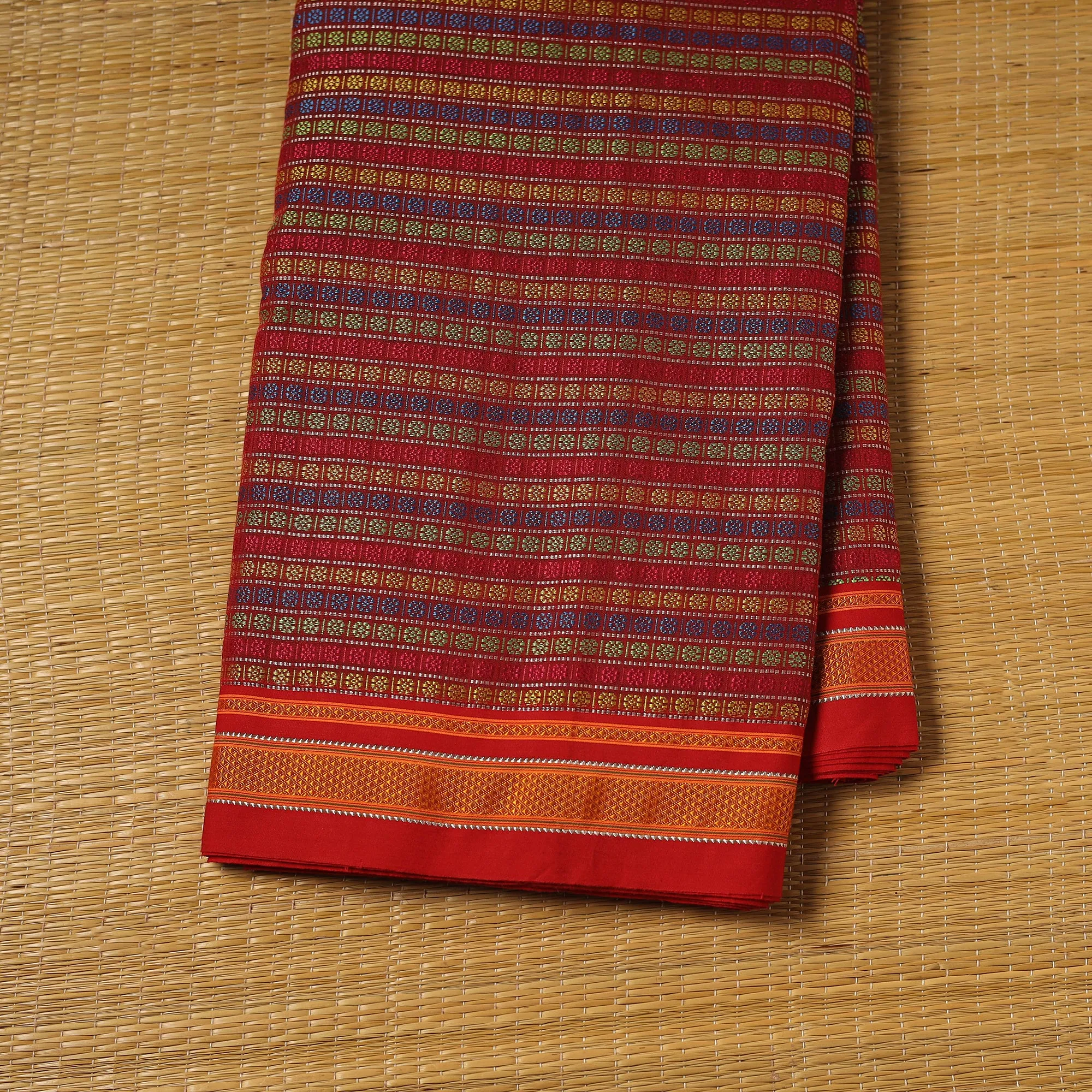 Red - Khun Weave Silk Cotton Fabric 06 sold by Itokri product image thumbnail 2