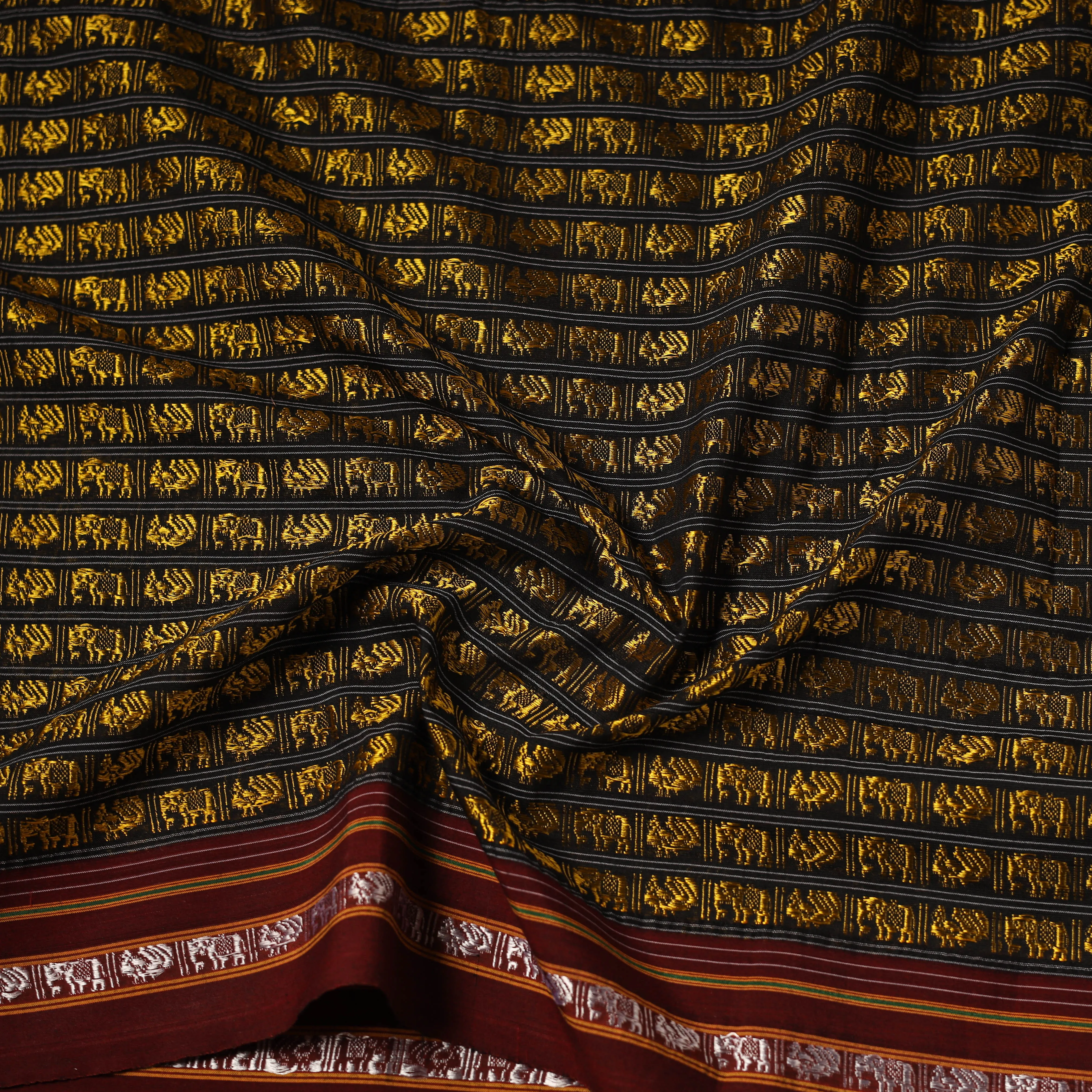 Yellow - Khun Weave Silk Cotton Fabric 04 sold by Itokri product image thumbnail 4