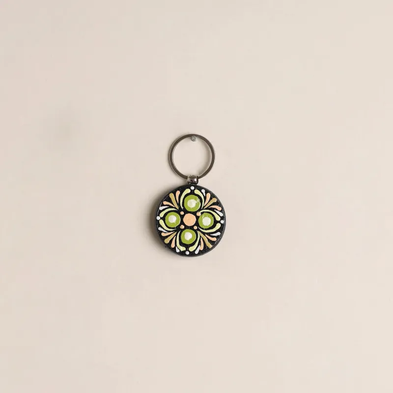 Multicolor - Handpainted Mandala Art Wooden Keychain 69 made by Itokri