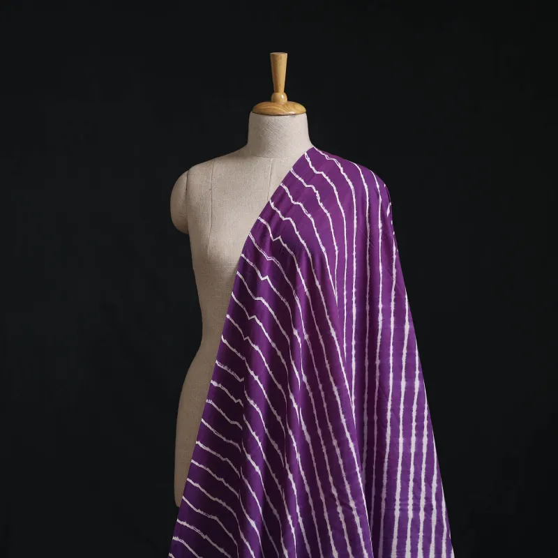 Purple - Leheriya Tie-Dye Cotton Fabric 09 made by Itokri