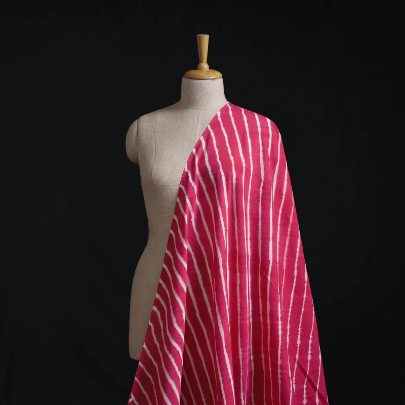 Pink - Leheriya Tie-Dye Cotton Fabric 08 made by Itokri