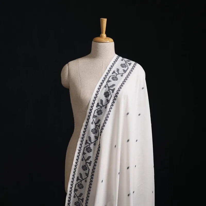 White - Prewashed Cotton Jacquard Fabric 53 made by Itokri