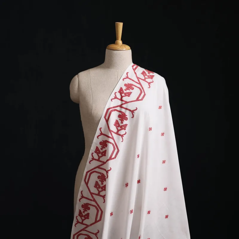 White - Prewashed Cotton Jacquard Fabric 52 made by Itokri