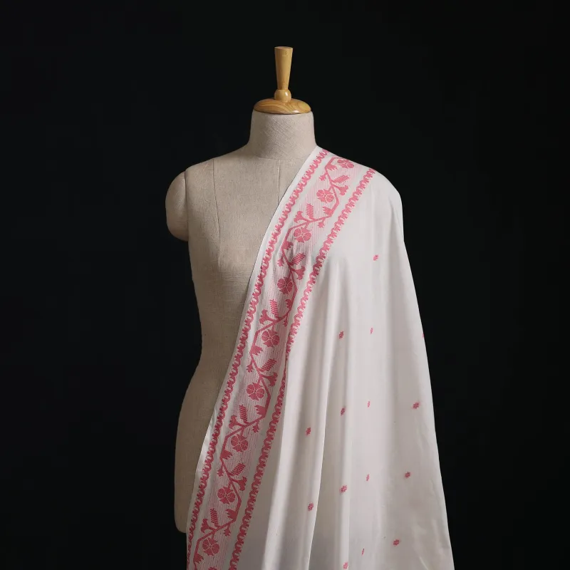 White - Prewashed Cotton Jacquard Fabric 50 made by Itokri
