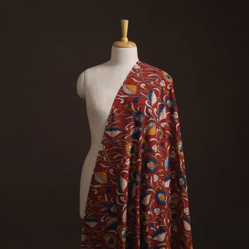 Red - Kalamkari Printed Cotton Fabric 30 made by Itokri