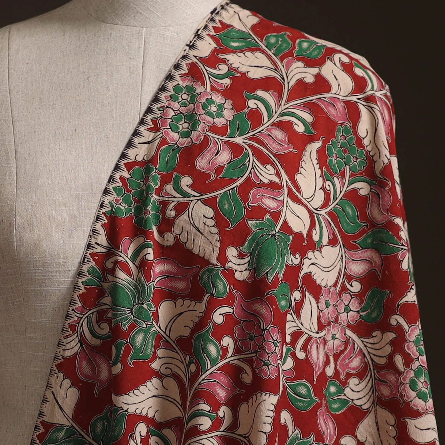 Red - Kalamkari Printed Cotton Fabric 29 sold by Itokri product image thumbnail 2