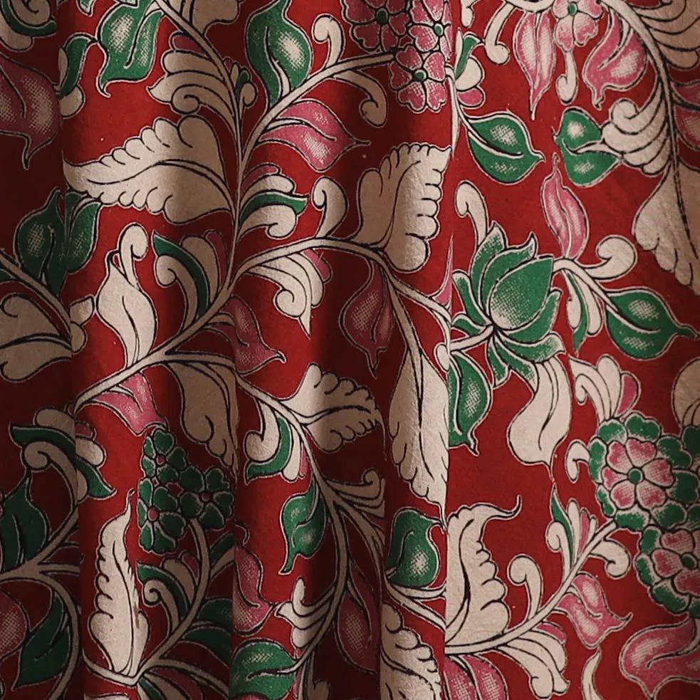 Red - Kalamkari Printed Cotton Fabric 29 sold by Itokri product image thumbnail 3