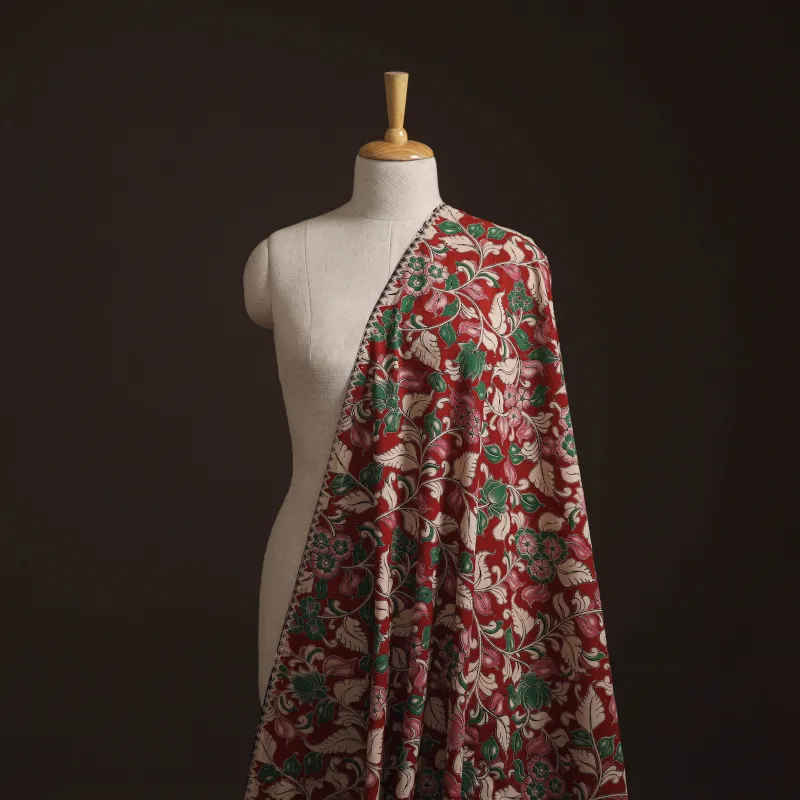 Red - Kalamkari Printed Cotton Fabric 29 made by Itokri