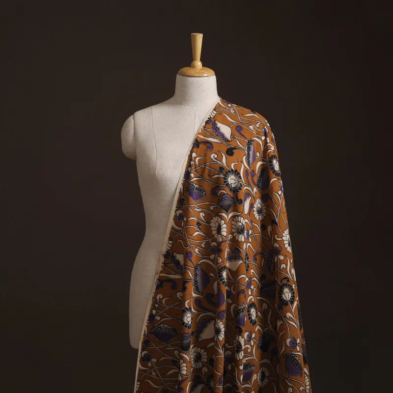 Brown - Kalamkari Printed Cotton Fabric 22 made by Itokri