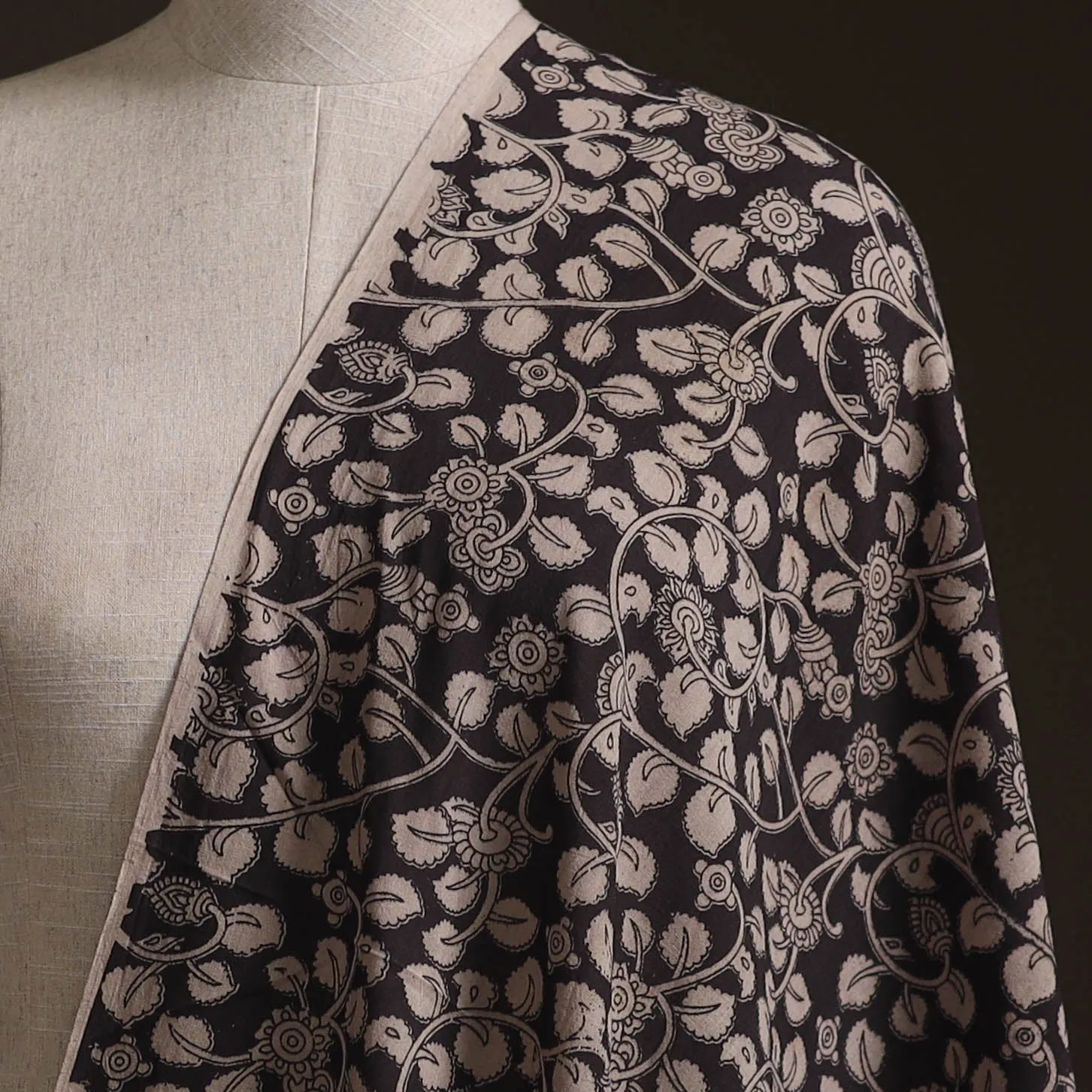 Black - Kalamkari Printed Cotton Fabric 15 sold by Itokri product image thumbnail 2