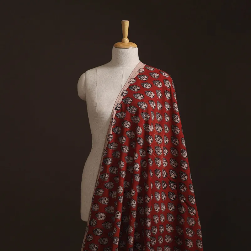 Red - Kalamkari Printed Cotton Fabric 11 made by Itokri