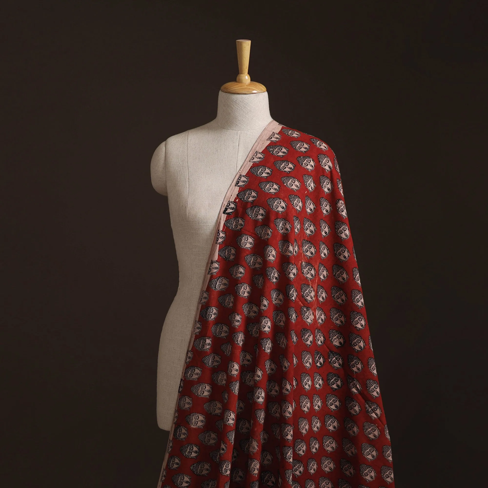 Red - Kalamkari Printed Cotton Fabric 11 sold by Itokri