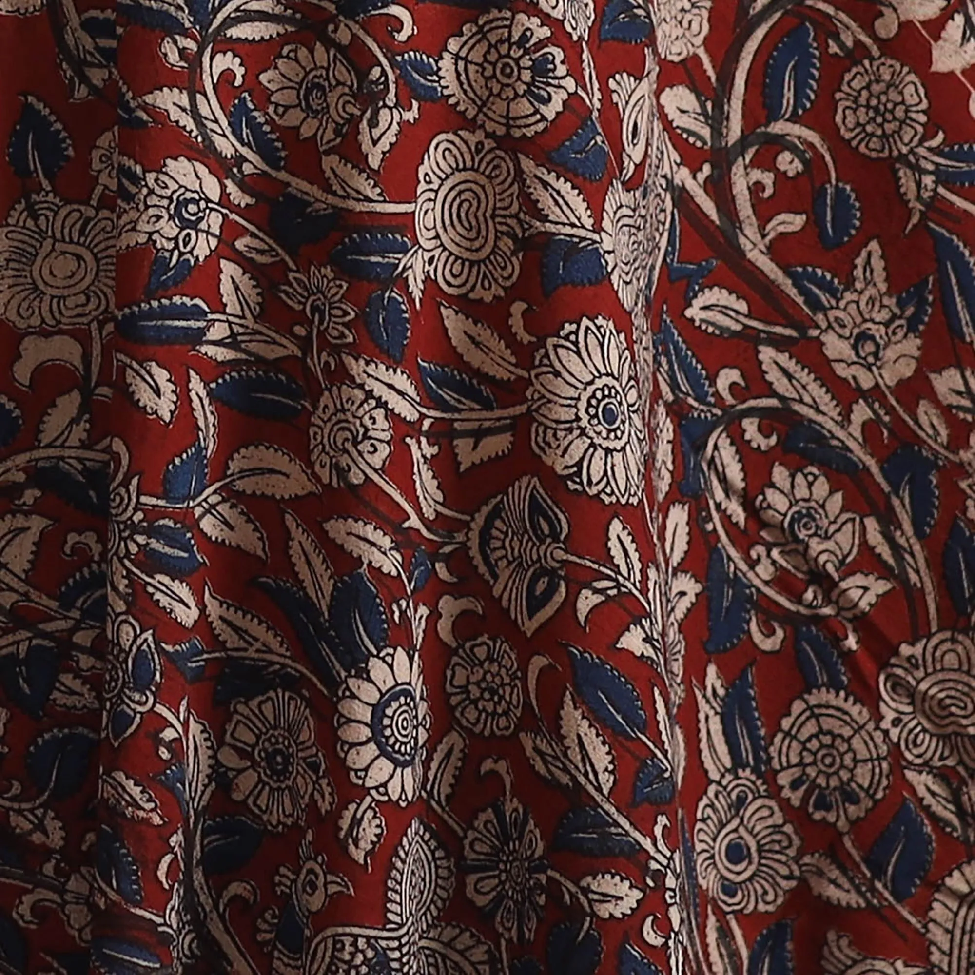Red - Kalamkari Printed Cotton Fabric 10 sold by Itokri product image thumbnail 3