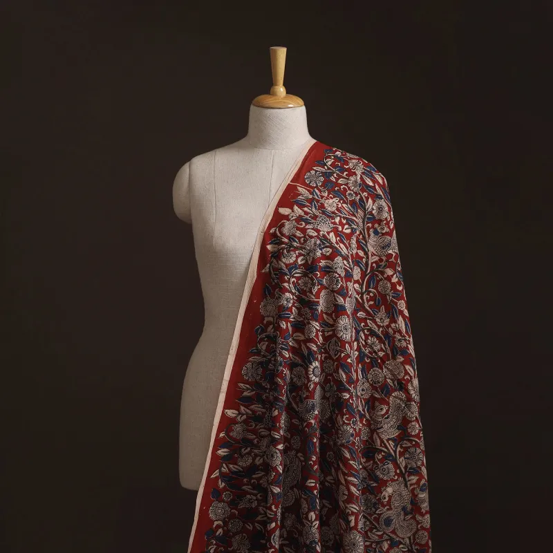 Red - Kalamkari Printed Cotton Fabric 10 made by Itokri