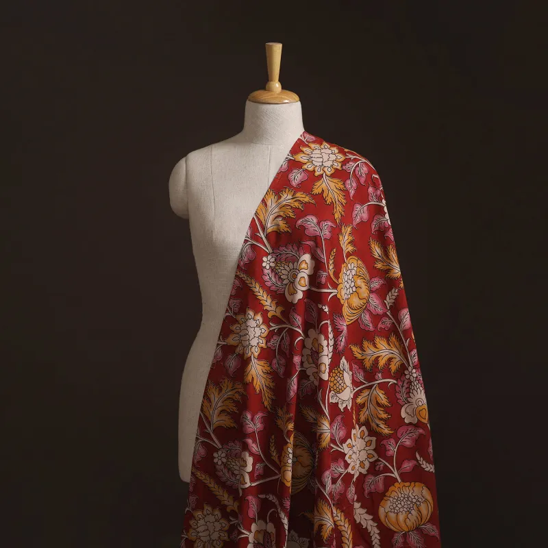 Red - Kalamkari Printed Cotton Fabric 09 made by Itokri
