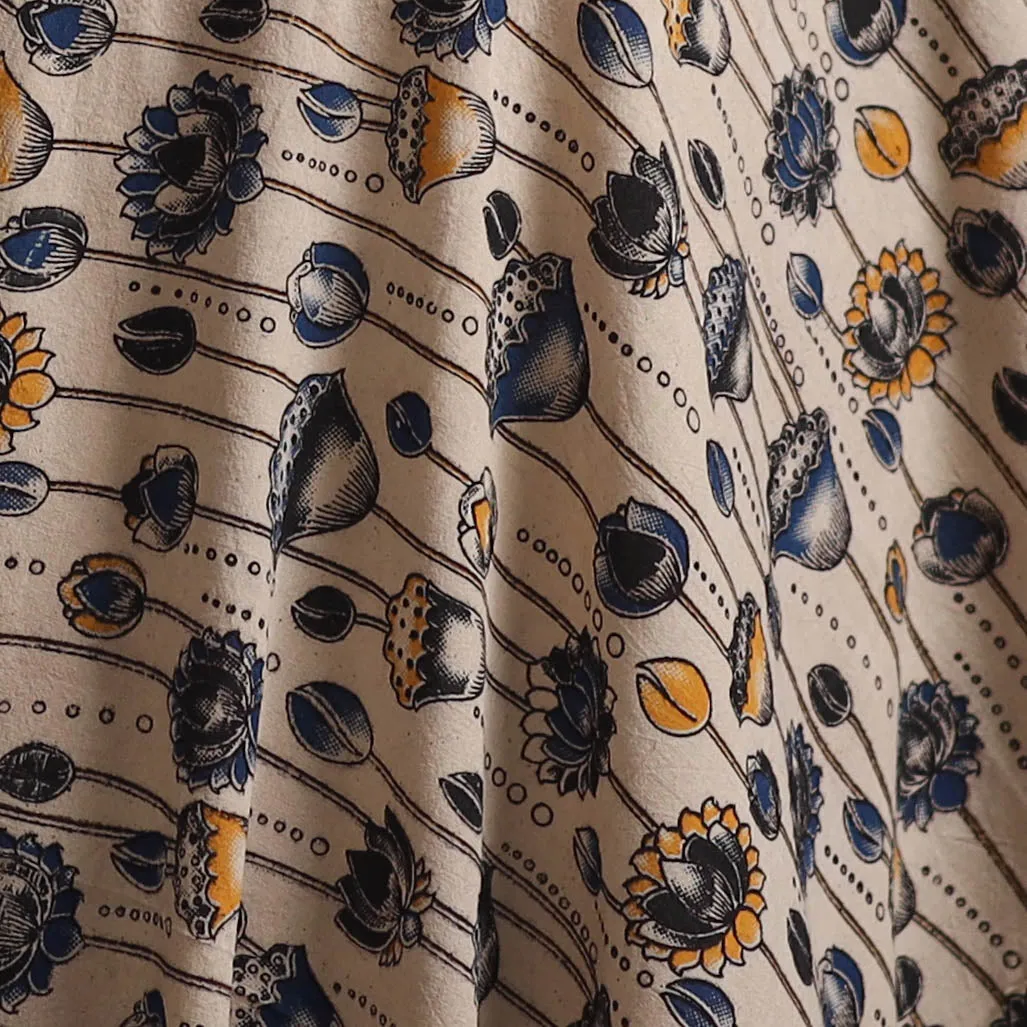 Beige - Kalamkari Printed Cotton Fabric 04 sold by Itokri product image thumbnail 3
