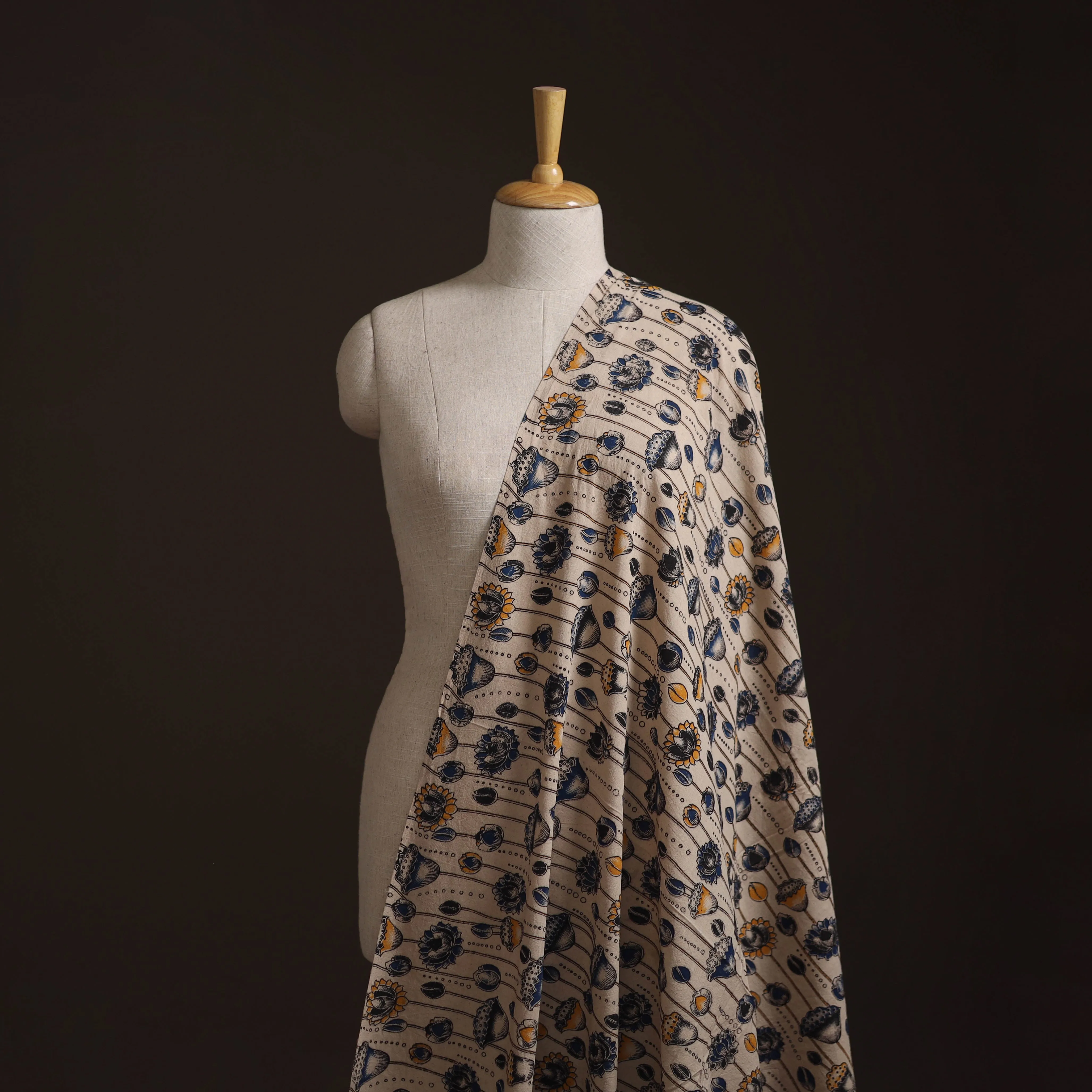 Beige - Kalamkari Printed Cotton Fabric 04 sold by Itokri