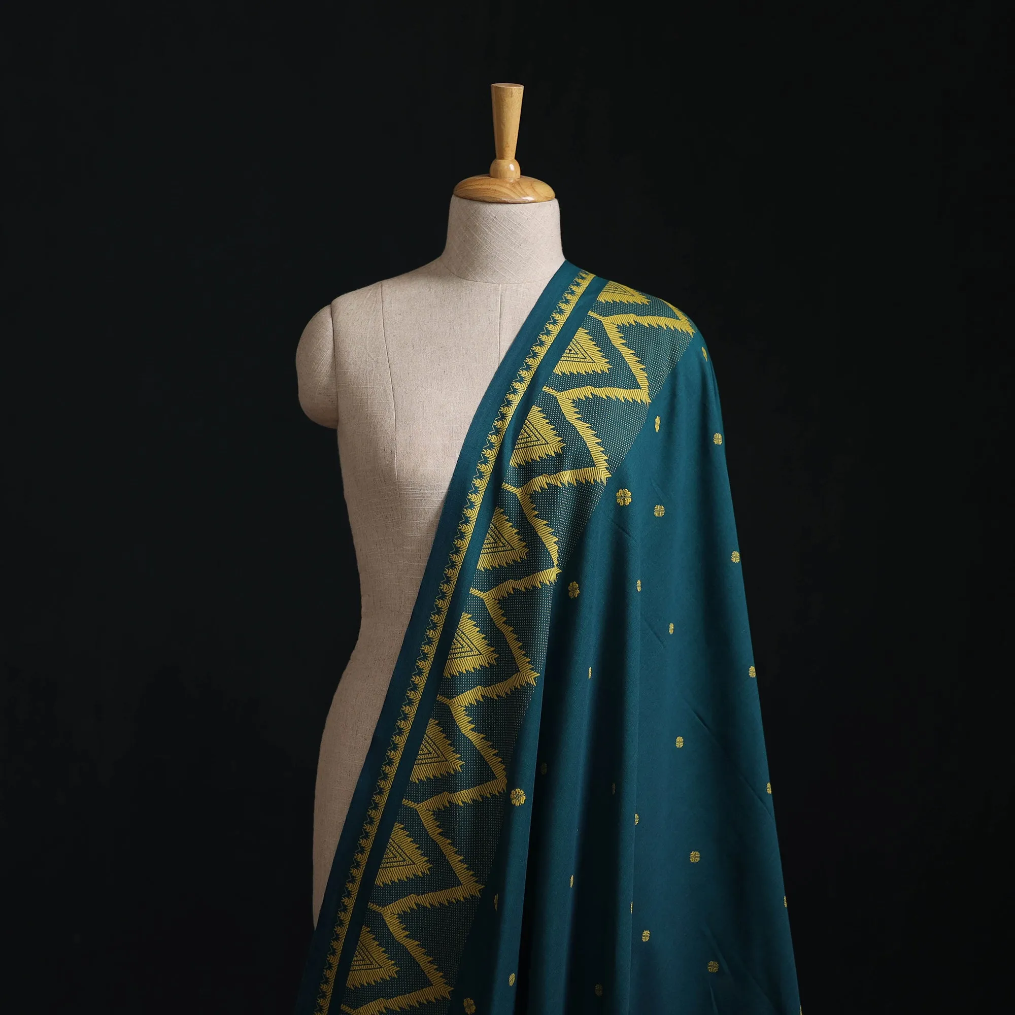 Blue - Prewashed Cotton Jacquard Fabric 42 sold by Itokri