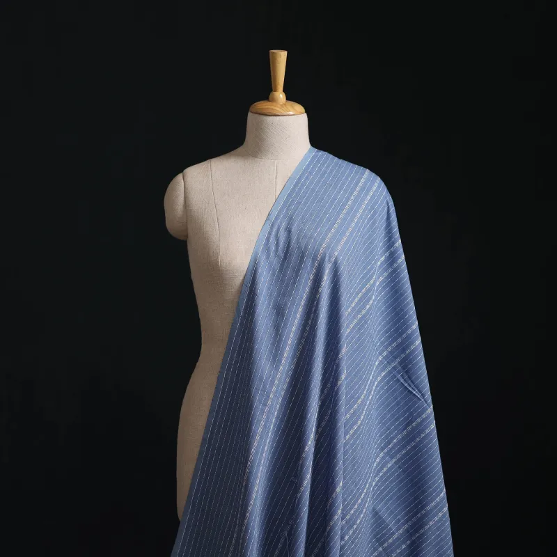 Blue - Prewashed Cotton Jacquard Fabric 36 made by Itokri