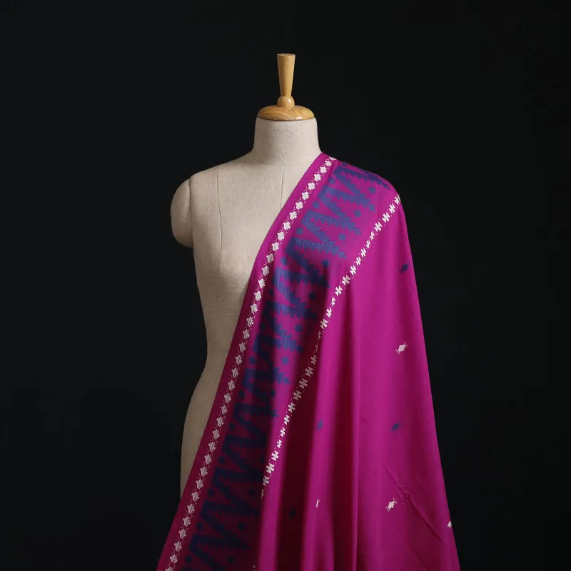 Purple - Prewashed Cotton Jacquard Fabric 32 made by Itokri
