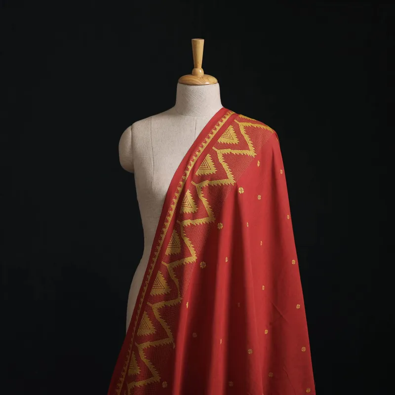 Red - Prewashed Cotton Jacquard Fabric 30 made by Itokri