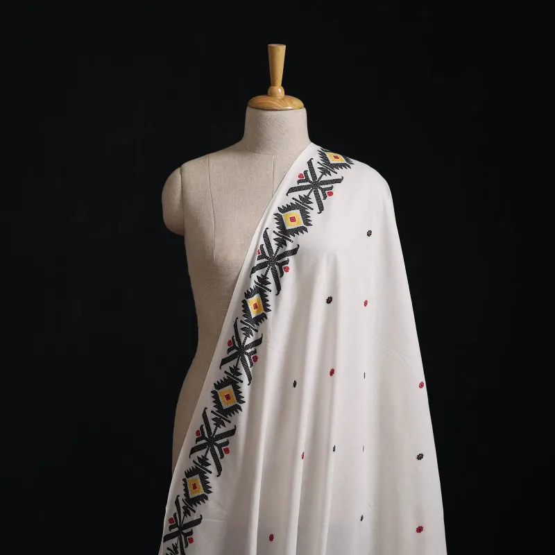 White - Prewashed Cotton Jacquard Fabric 11 made by Itokri