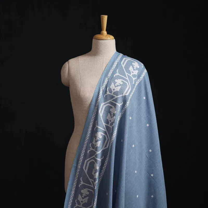 Blue - Prewashed Cotton Jacquard Fabric 04 made by Itokri