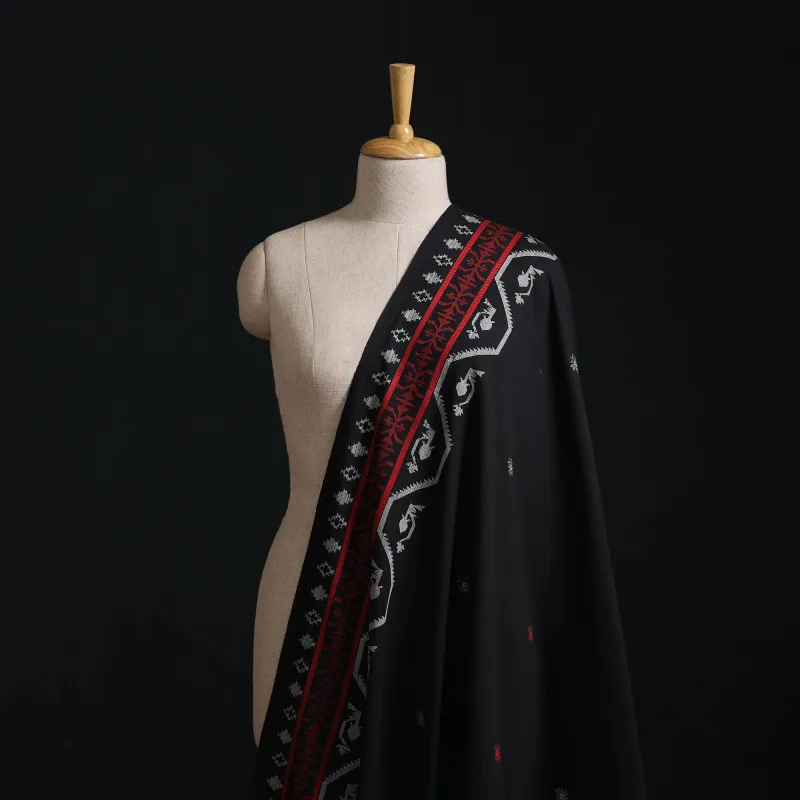 Black - Prewashed Cotton Jacquard Fabric 01 made by Itokri