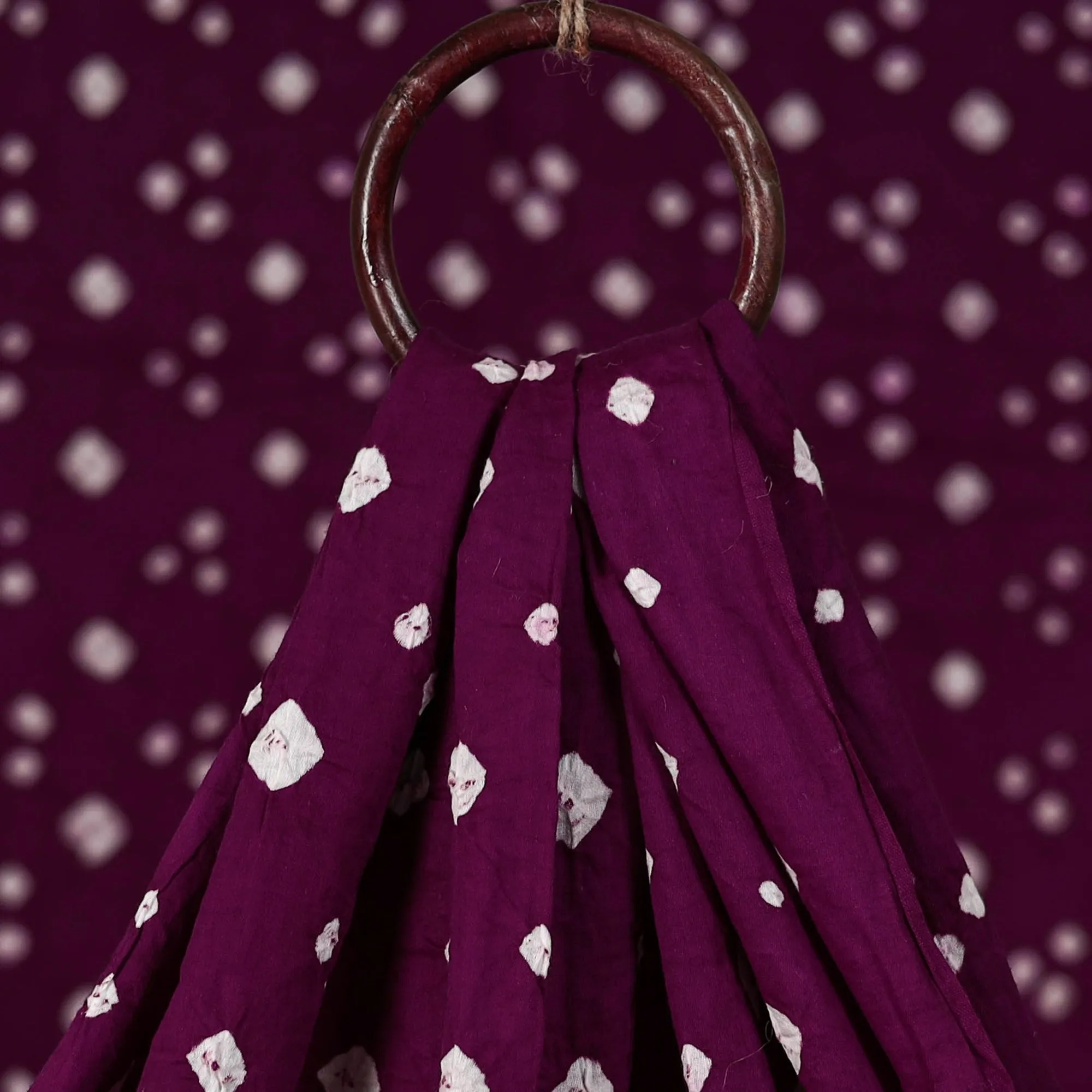 Purple - Kutch Tie-Dye Bandhani Cotton Fabric 30 sold by Itokri product image thumbnail 3